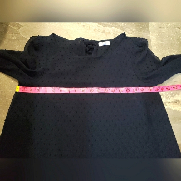 Claudie Pierlot Paris Rififi Dress. Sleeves. Navy Blue. Plumetis Dotted. 6 US. - Picture 13 of 14